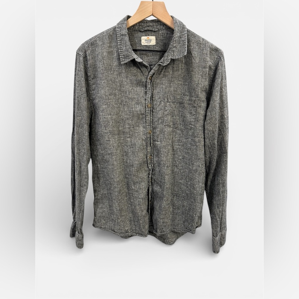 Marine Layer Men’s Hemp Fortex Button-Up Shirt – Size Medium